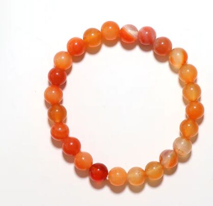 Red Carnelian Bracelet, Beads size:6,8 MM