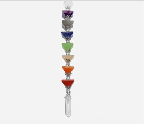 Triangle Seven Chakra Pyramid Healing Wand, Color : Multicolor 