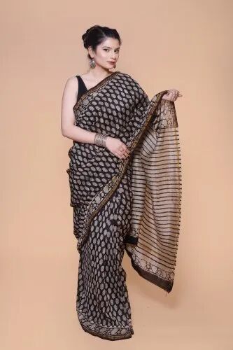 Printed Chanderi Silk Saree, Saree Length : 5.5 M