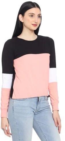 Round Neck Plain Ladies Casual Wear Top, Size : Medium