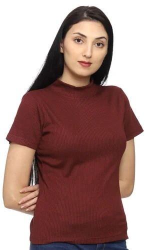 Ladies Round Neck T Shirt, Size : XS To XXL