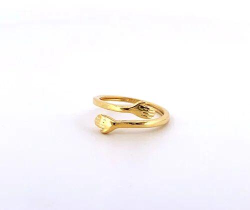 Sterling Silver Gold Plated Hug Ring, Occasion : Casual Wear
