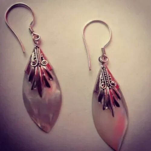 Opal Stone Silver Hook Earrings, Occasion : Casual