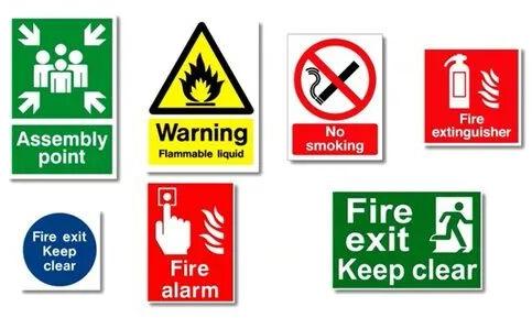 4 Color Square PVC Fire Safety Signage