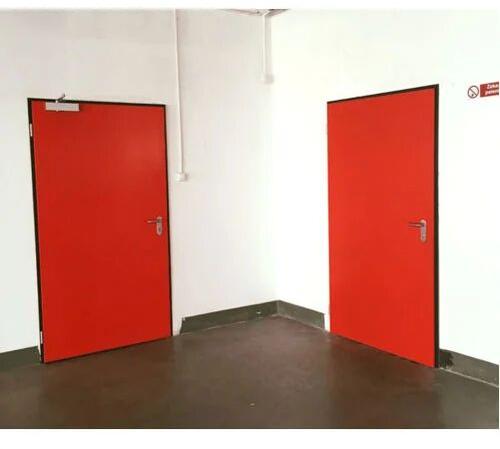 Color Coated Metal Fire Resistant Door, Open Style : Hinged