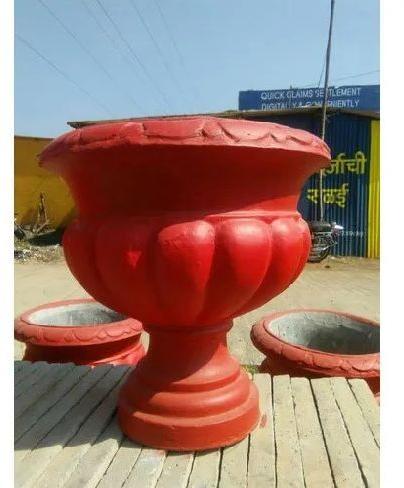 RCC Flower Pot, Color : Red