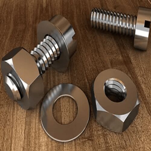 Mild Steel Nut Bolt, Shape : Round