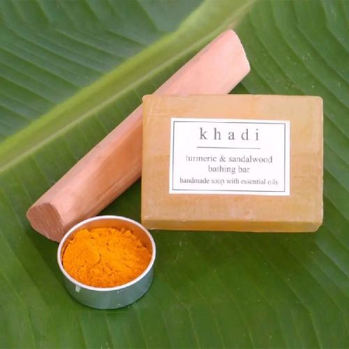 Sandal Turmeric Soap, Feature : Free From Chemical, Naturally Heals The Skin.