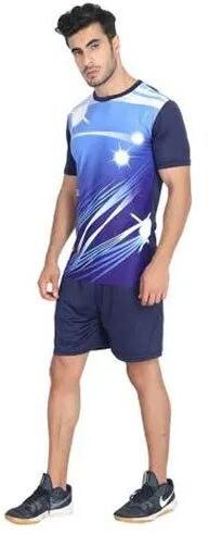 Printed Round Mens Sports T-shirt, Size : S-XL