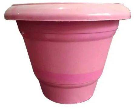 Round Polished Plastic Flower Pot, For Plantation, Pattern : Plain