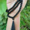 Black Obsidian Jap Mala, Color:Black