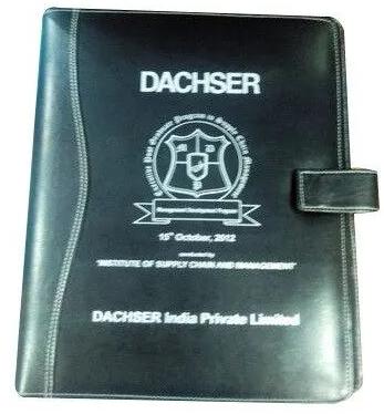 Printed Conference Leather Folder, Color : Black