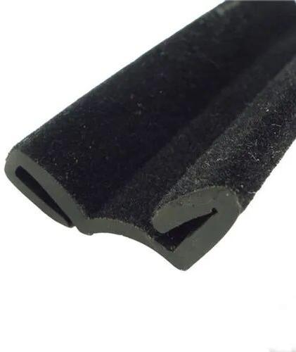 Black Rubber Flocked Channel
