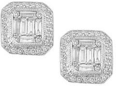 Diamond earrings, Shape : Square