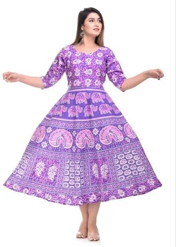 Jaipuri Ladies Frock, Size : Free Size