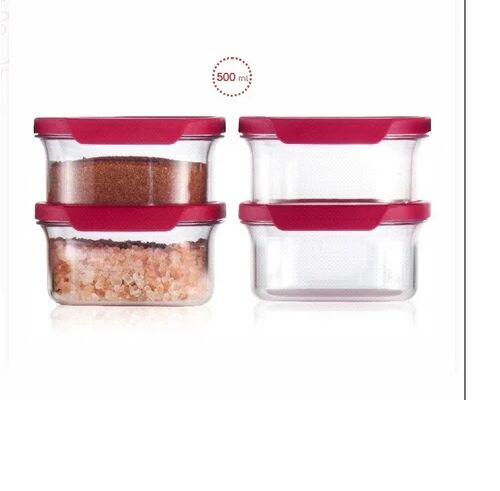 Square Plastic Tupperware Storage Container, Color : Transparent White