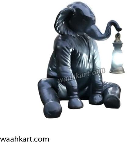 Sitting Elephant Statue With Lantern