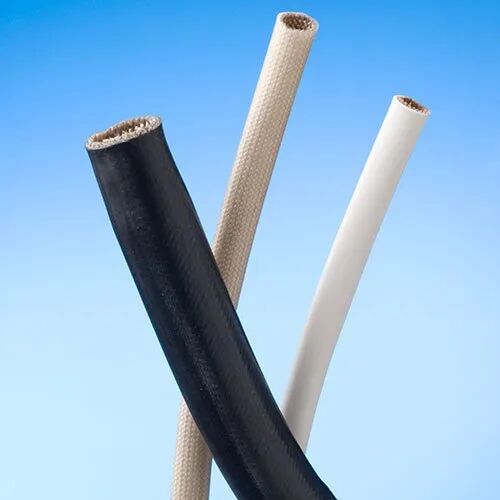 Silicone Coated Fiberglass Sleeve, Color : White, Black