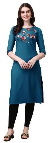 Digital Printed Crepe Kurti, Size : M To XXL