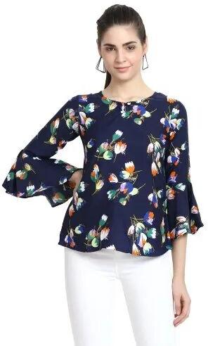 ALC Creation Women Printed Crepe Top, Occasion : Casual Wear