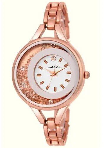 Stainless Steel Ladies Wrist Watch, Packaging Type : Box