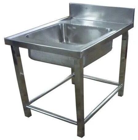 Commercial SS Single Sink Unit, Size : Customized, (Std. Size : 24x24x34+6')