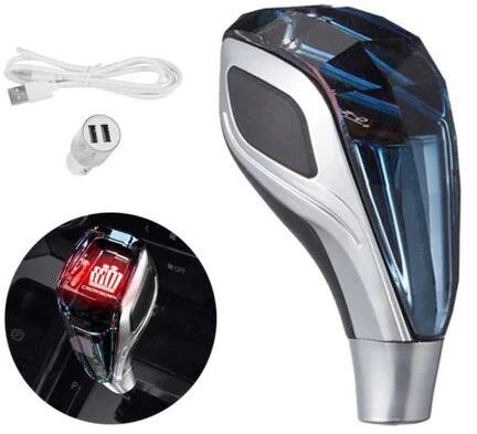 Glass Crystal Gear Shift Knob, Color : Silver