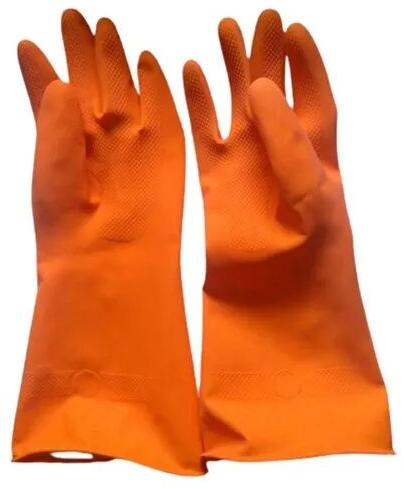 Rubber Hand Gloves, For Industrial, Pattern : Plain