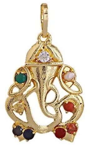 Navgrah Ganesha Pendant, Finishing:Gold Plated