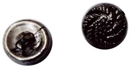 Round Metal Button, Color : Black Silver