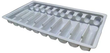 White Rectangle PVC Injection Packaging Tray