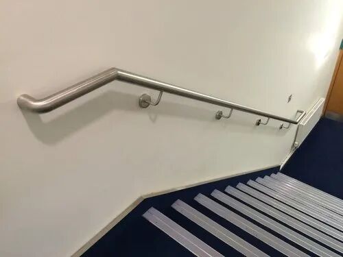 Stainless Steel Wall Mounted Handrail, Color : Silver