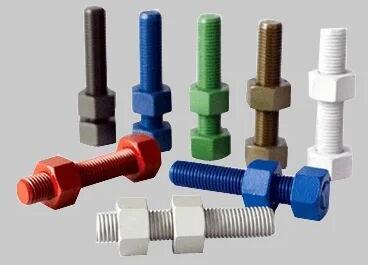 Blue Hex Carbon Steel PTFE Coated Fastener