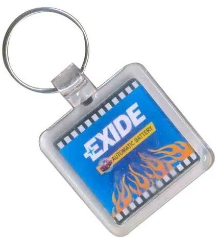 Blue Plastic Exide Promotional Keychain