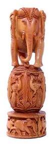 Sandal Wood Elephant, Color : Brown