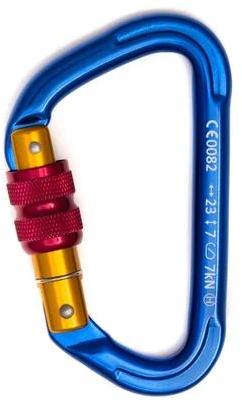 Blue Red Aluminium Fixe Carabiner Rock Screw