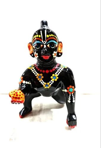 Brass Black Laddu Gopal Statue, Packaging Type : Box