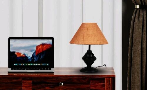 Cone LED Mild Steel Table Lamp, Color : Brown