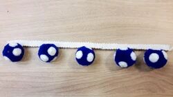 Cotton Pom Pom Fringe, Color : Blue, White, Etc