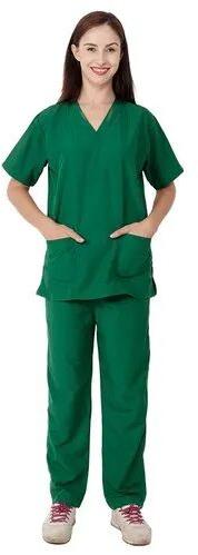 Pure Cotton Plain Medical Scrub Set, Gender : Female