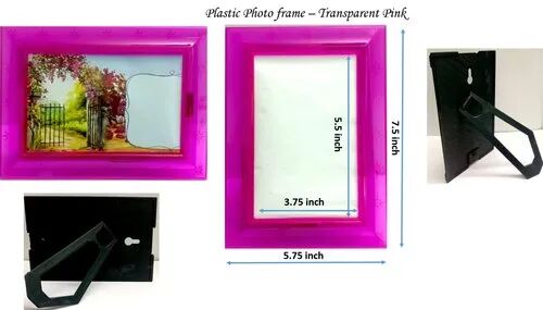 Plastic Photo Frame, Color : Transparent Pink