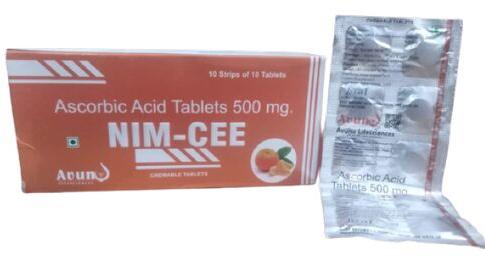 AVUNU LIFESCIENCES Vitamin C Tablets, Packaging Size : 10 X 10