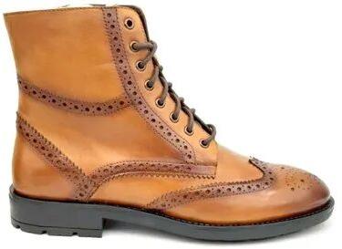 Tan Lace Up Pure Leather Boot