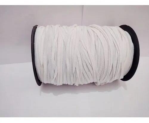 Plain Polyester Braided Elastic Tape, Color : Black White