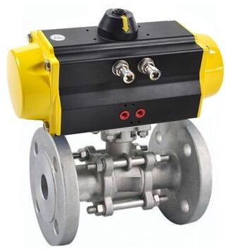 PNEUMATIC THREE PIECE FLANGED BALL VALVE