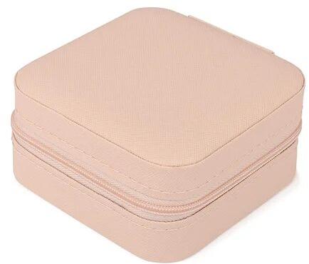 Light Pink Square Leather Jewellery Box