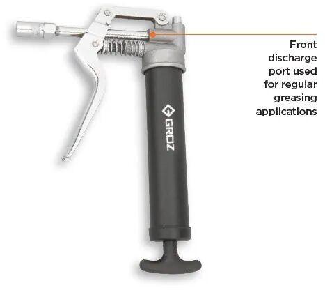 Groz Pistol Grease Gun, Color : Black Sliver