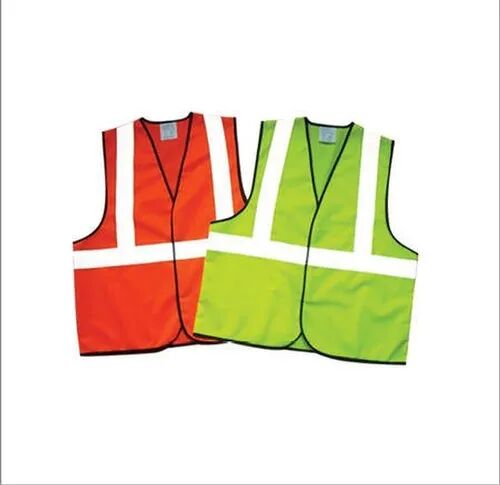 Plain Polyester Reflective Safety Jackets, Size : Medium