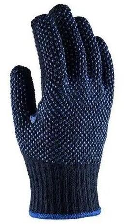 Cotton Midas Dotted Hand Gloves, Color : Blue