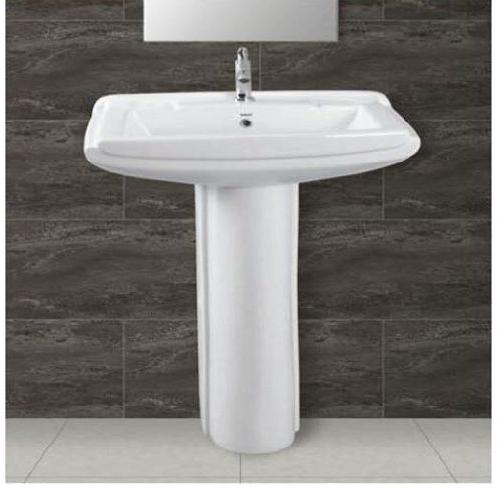 Plain Ceramic Wash Basin Pedestal, Shape : Rectangular